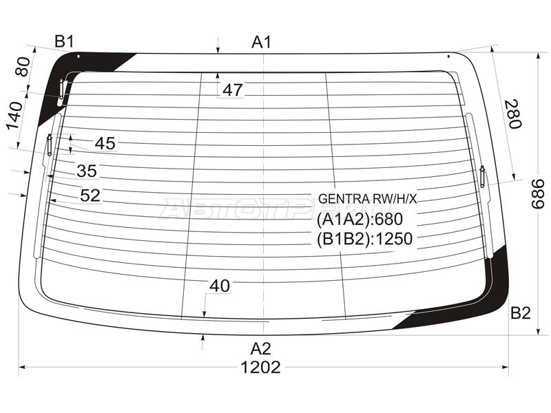 Стекло заднее (Цвет зеленый / Обогрев / Антенна) Chevrolet Aveo 05-11 / Nexia 20-