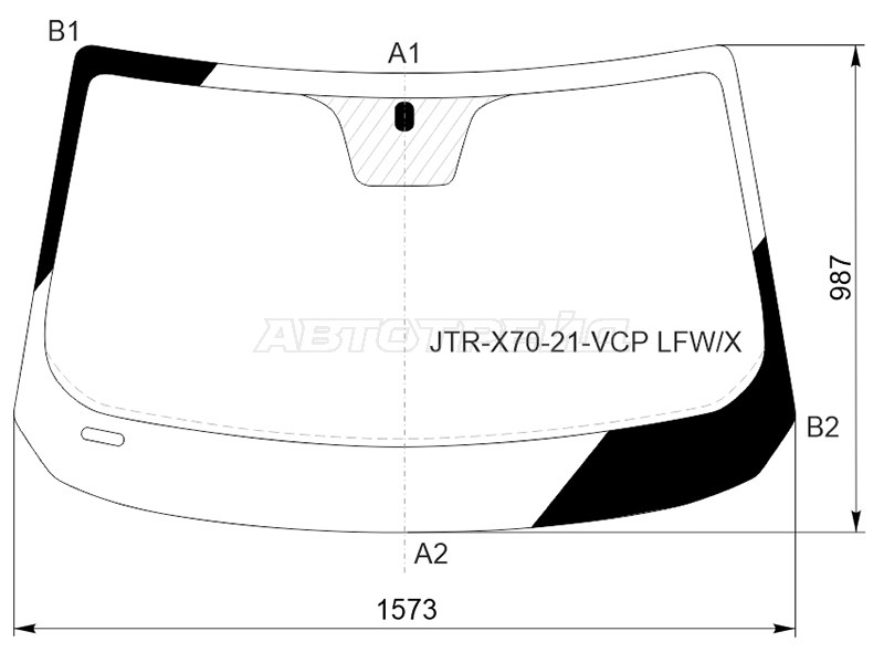 Стекло лобовое Jetour X70 Plus 20-22 / Soueast S07 24-