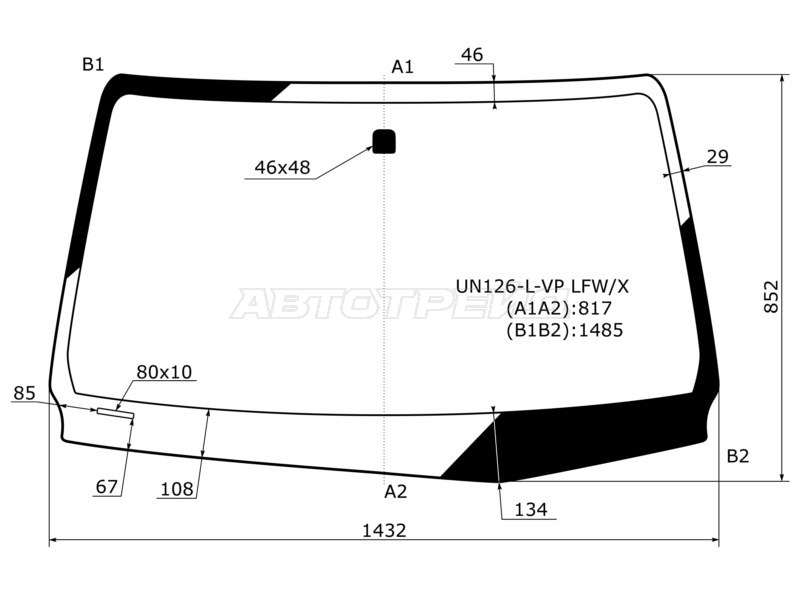 Стекло лобовое Toyota Hilux Pick Up 15- / Fortuner 15-