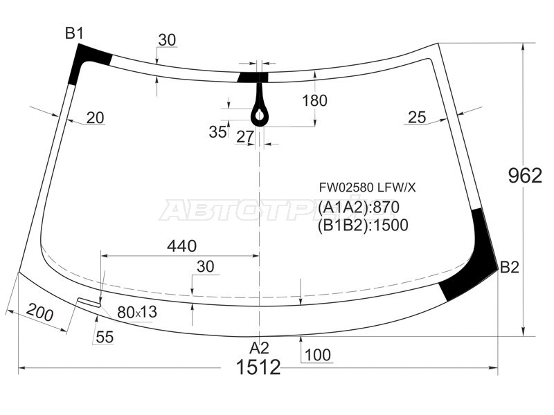 Стекло лобовое (Датчик дождя) Audi A3 03-13 / S3 08-12
