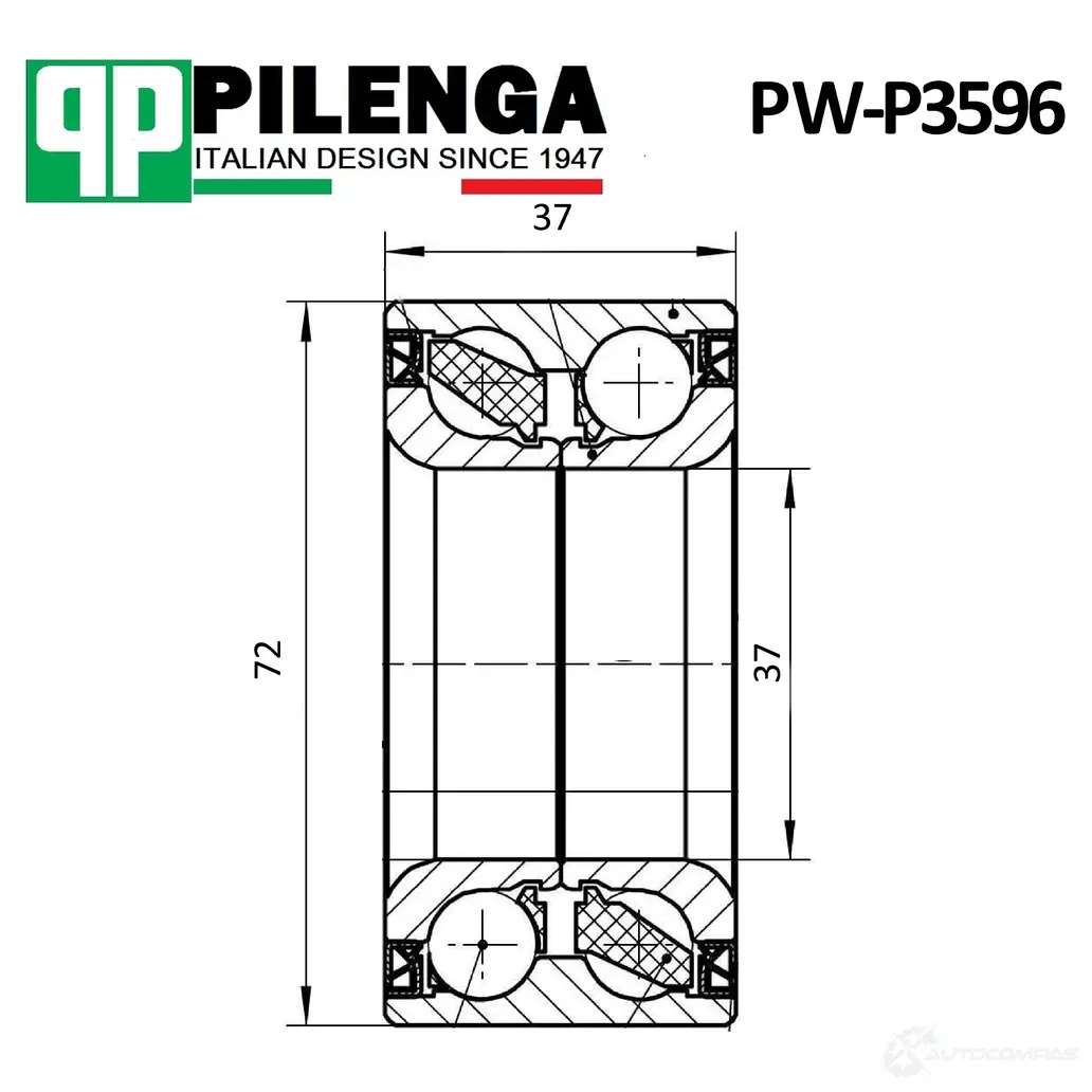 Pilenga PWP3596 — Подшипник ступицы · перед,