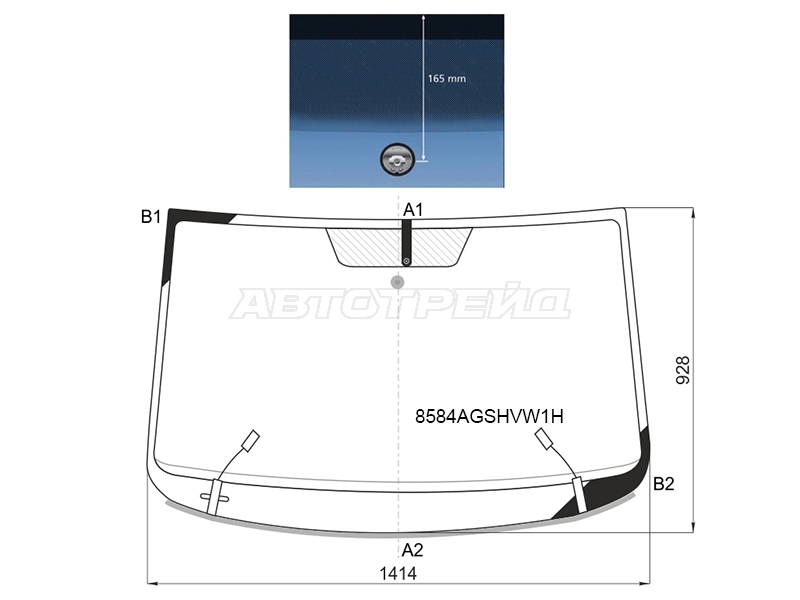 Стекло лобовое (Обогрев полный / Молдинг) Volkswagen Passat 05-15