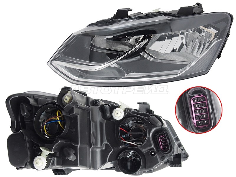 Фара Volkswagen Polo 14-20 (Слева / С электрокорректором)
