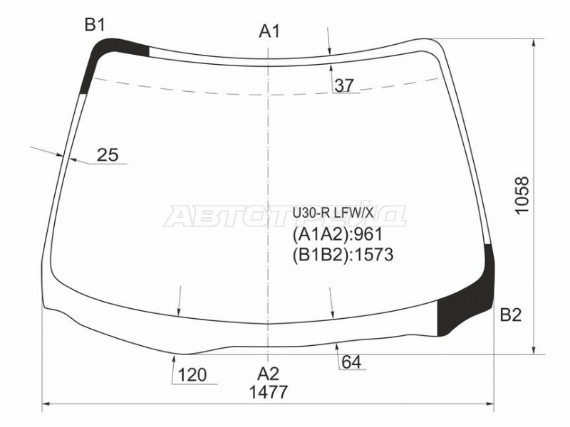 Стекло лобовое Nissan Bassara 99-03 / Presage 98-03