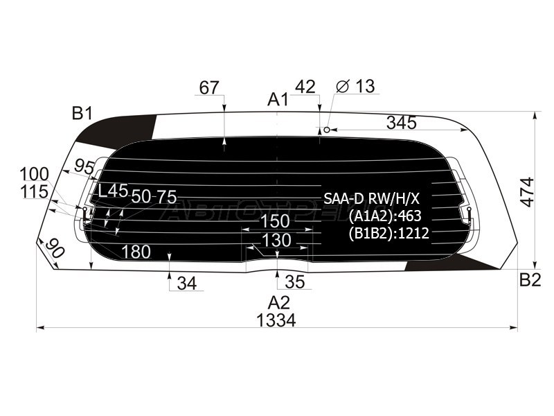 Стекло заднее (Затемненное / Обогрев) Honda Fit 01-07 / Jazz 02-09