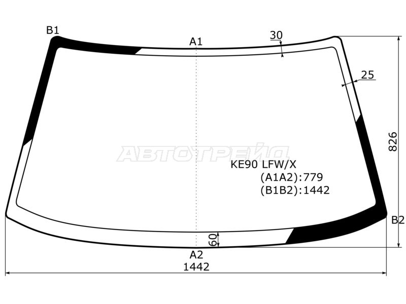 Стекло лобовое Toyota Corolla (E90) 87-92