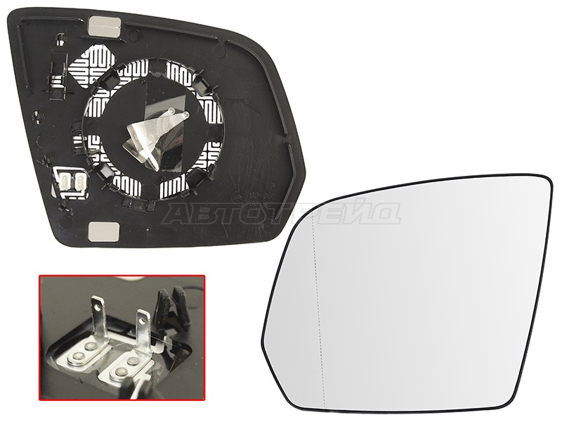 Полотно зеркала Mercedes-Benz M-Class 08-11 / GL-Class 09-12 (Слева / Обогрев / асферическое)