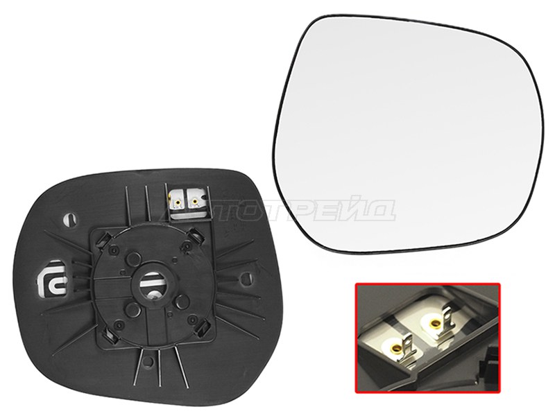 Полотно зеркала Toyota Land Cruiser (J200) 07-21 / Land Cruiser Prado (J150) 09-20 (Справа / Обогрев)