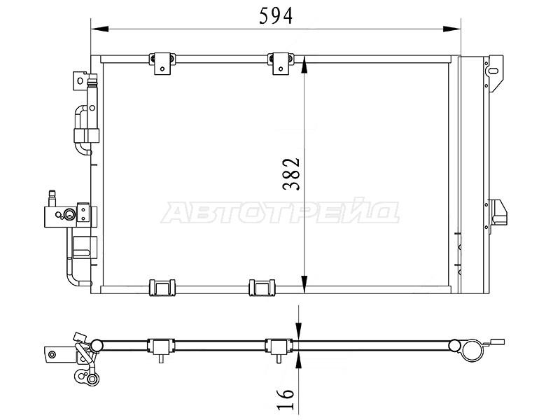 Радиатор кондиционера Opel Astra 98-09 / Zafira 03-05