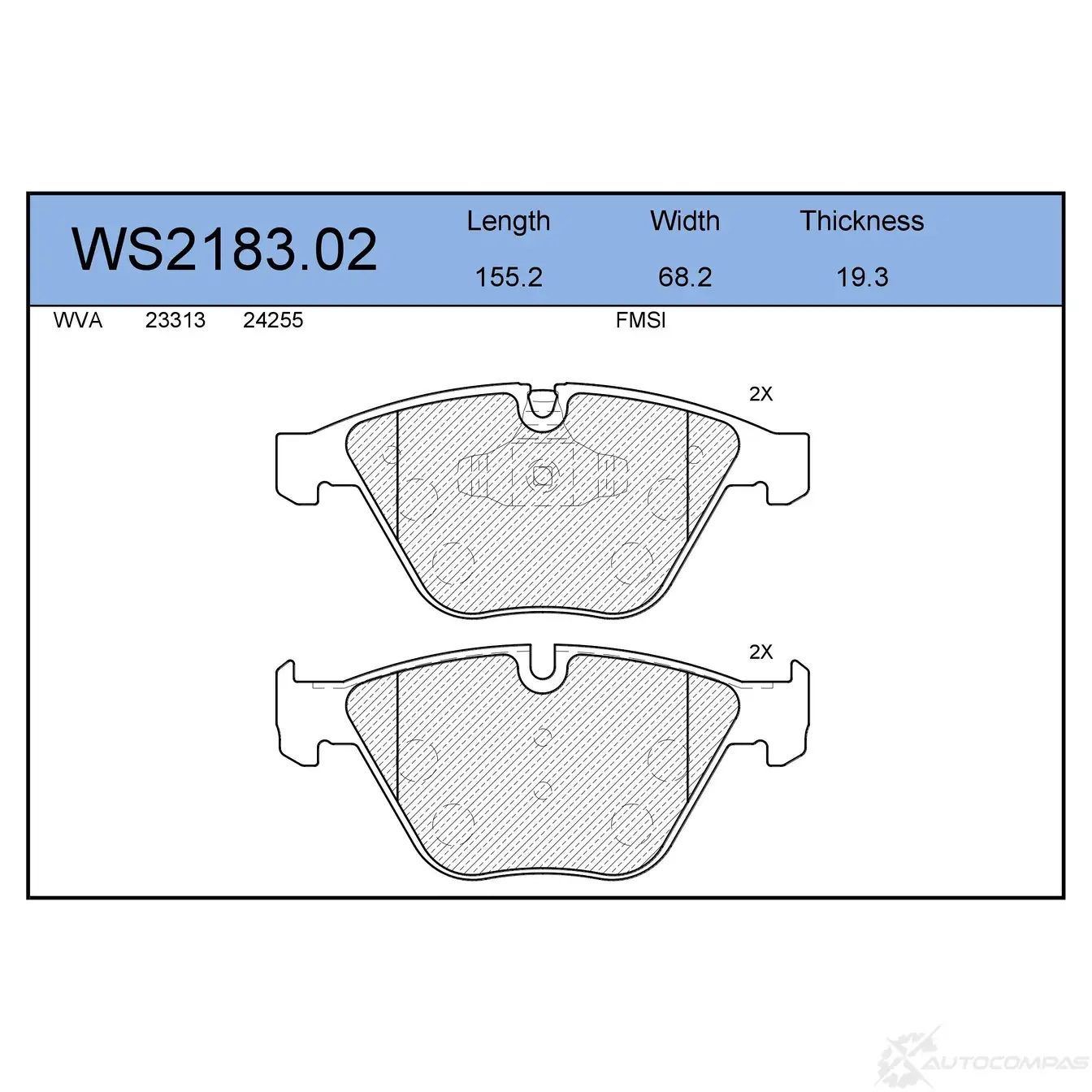 JEENICE WS218302 — Колодки тормозные дисковые · перед