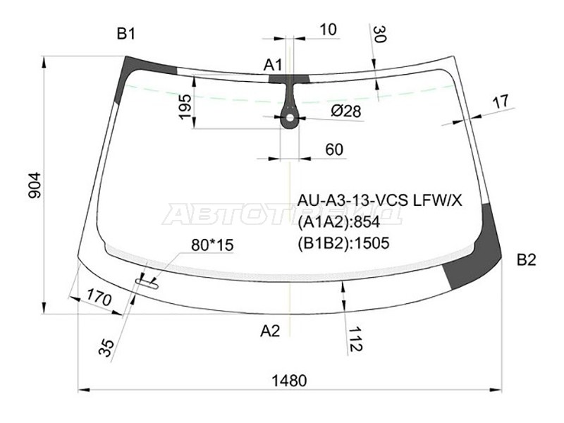 Стекло лобовое (Датчик дождя) Audi A3 12-19 / S3 13-16