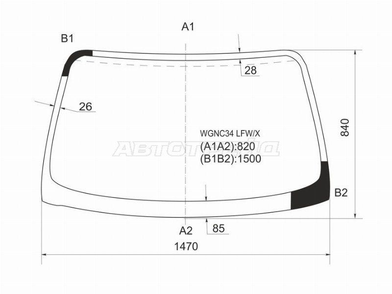 Стекло лобовое NISSAN STAGEA 96-01