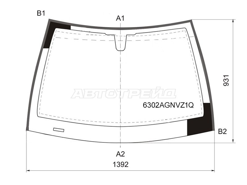 Стекло лобовое (Молдинг / 4D SED / 5D HBK / 5D WGN) Opel Astra 04-13 / Astra Family 11-14