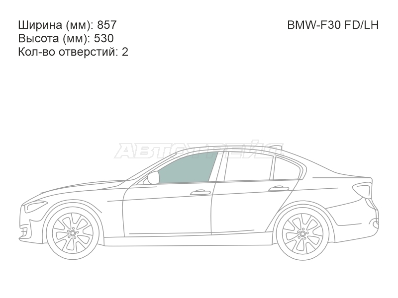 Стекло боковое опускное (Спереди / Слева / Цвет зеленый) BMW 3-Series 11-19