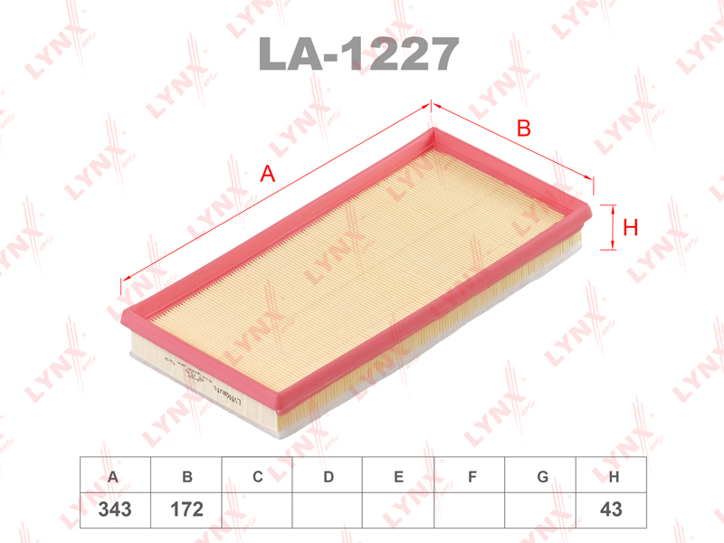 LYNXauto LA1227 — Фильтр воздушный