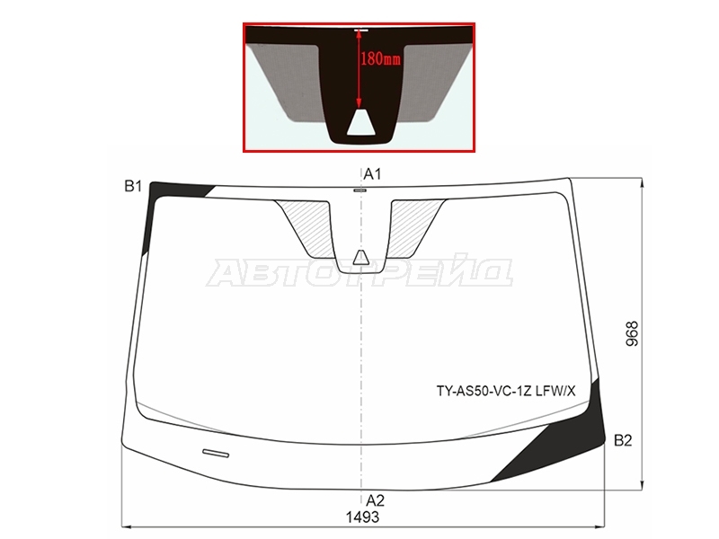 Стекло лобовое (Камера) Toyota RAV4 (XA50) 18- / Wildlander 19-25
