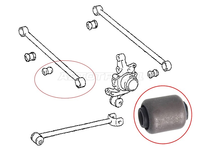 Сайлентблок цапфы Toyota Caldina (T190,T210) 92-02 / Camry 86-11