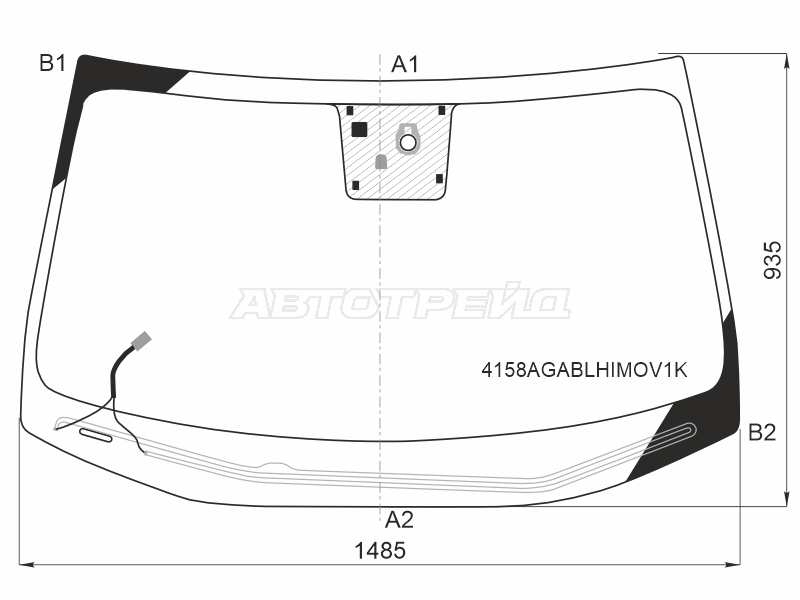 Стекло лобовое (Обогрев щеток / Датчик дождя / Молдинг) Genesis G80 17-20