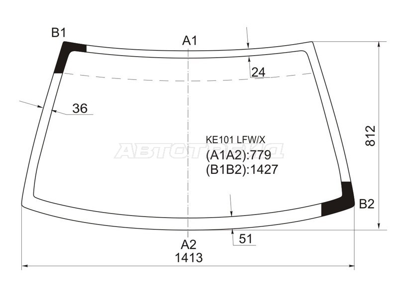 Стекло лобовое Toyota Corolla (E100) 91-02 / Sprinter 91-02