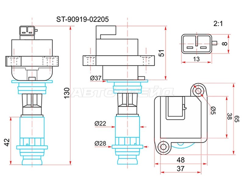Катушка зажигания Toyota Mark II (X80,X90) 88-96 / Aristo 91-97 1JZGTE;2JZGTE