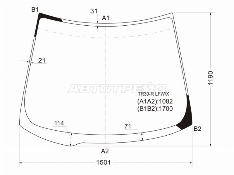 Стекло лобовое Toyota Estima 00-05