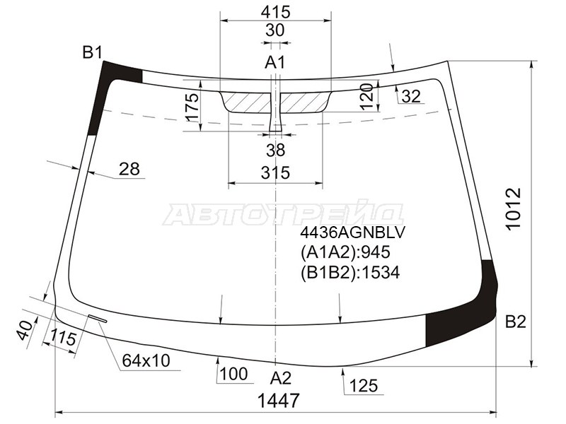 Стекло лобовое Kia Cerato 08-13 / Forte 08-13