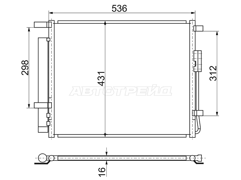 Радиатор кондиционера Hyundai Santa Fe 12-19 / Grand Santa Fe 13-18