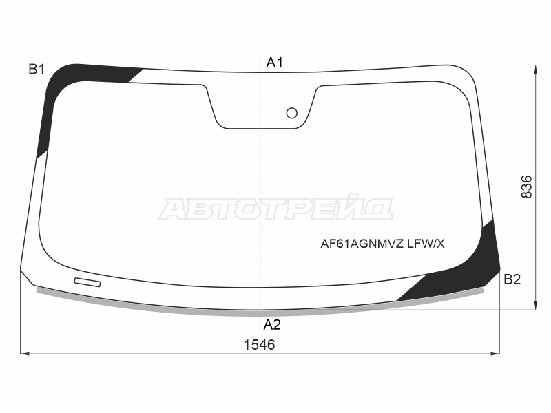 Стекло лобовое (Датчик дождя / Молдинг) Ford Mustang 14-23