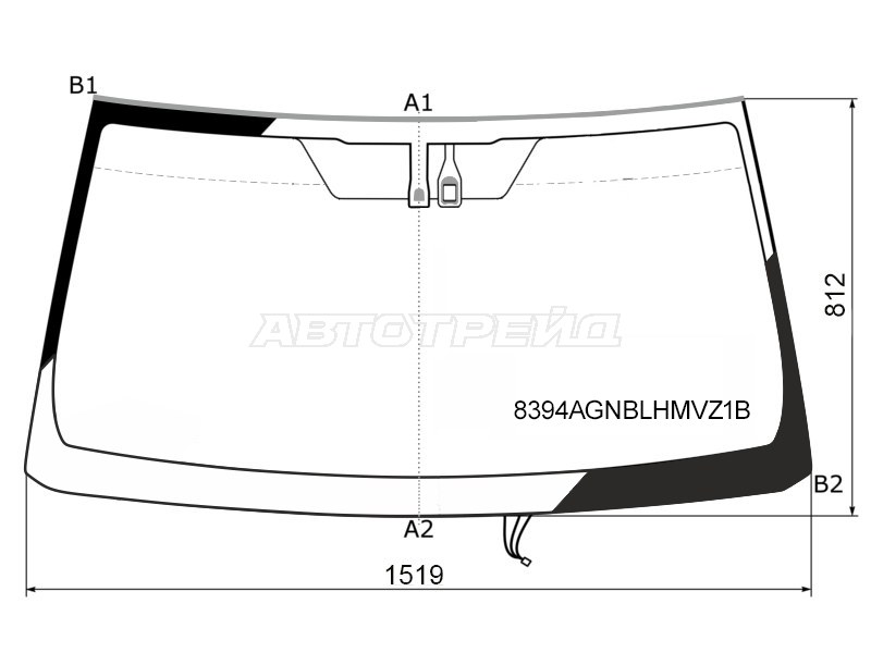 Стекло лобовое (Обогрев щеток / Датчик дождя / Молдинг) Toyota Land Cruiser Prado (J150) 09-20 / Lexus GX 09-19