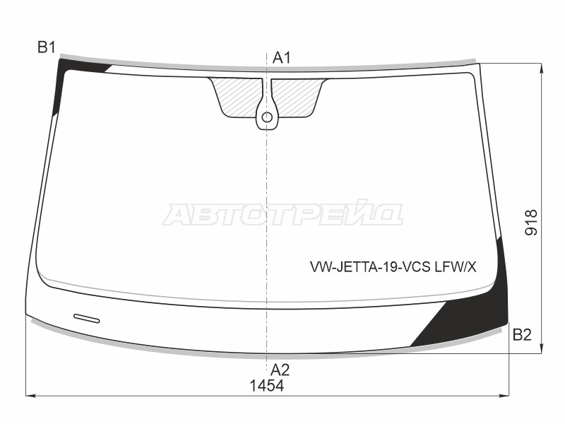 Стекло лобовое (Датчик дождя / Молдинг) Volkswagen Jetta 19- / Sagitar 22-