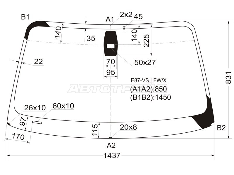 Стекло лобовое (Датчик дождя) BMW 1-Series 04-13