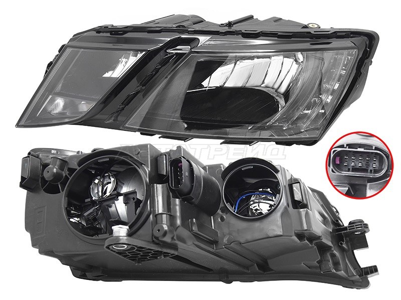 Фара Skoda Octavia 16-20 (Слева / Галоген / ДХО / С электрокорректором)