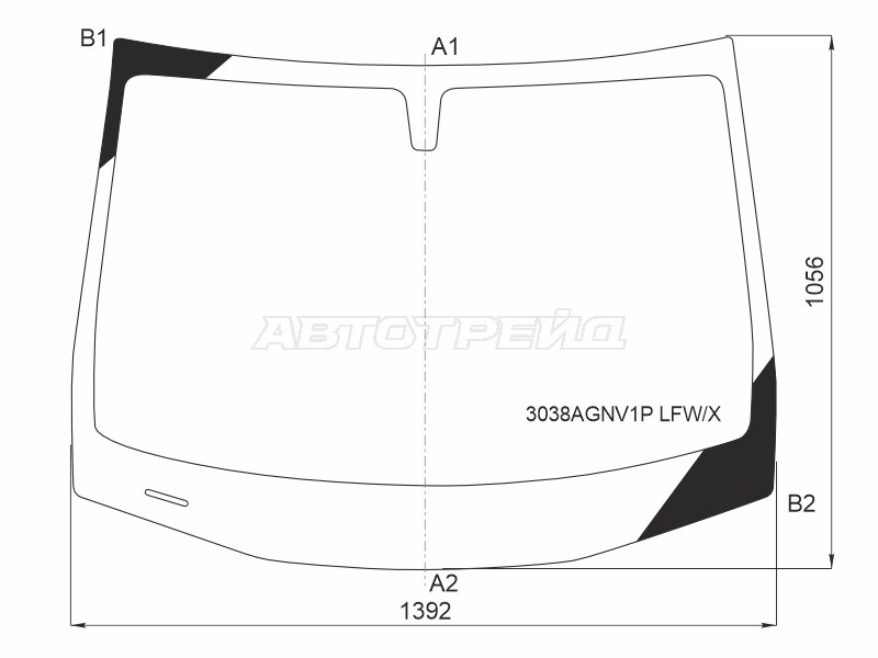 Стекло лобовое (зеркало под GLONASS) Chevrolet Cobalt 13- / Ravon R4 16-20