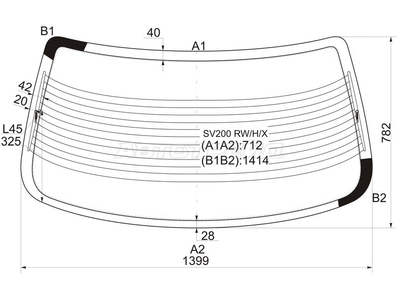 Стекло заднее (Цвет зеленый / Обогрев / Антенна / 4D SED) Toyota Camry (XV20) 96-02 / Camry USA 96-01