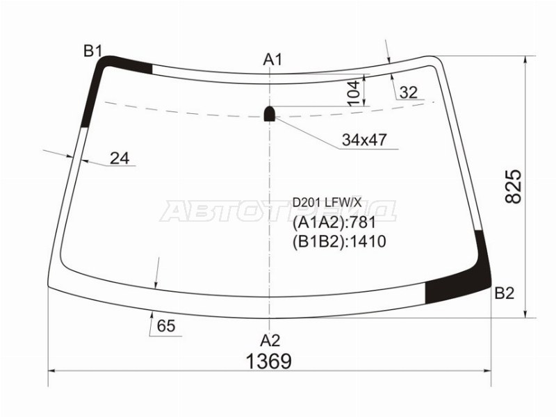 Стекло лобовое Mazda Demio 96-02 / Ford Festiva 96-99