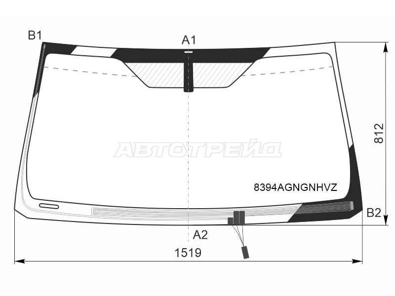Стекло лобовое (Обогрев щеток / Молдинг) Toyota Land Cruiser Prado (J150) 09-24