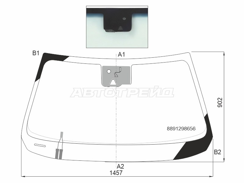 Стекло лобовое (Обогрев щеток / Камера / Датчик дождя) Belgee X70 24- / Geely Atlas Pro 21-