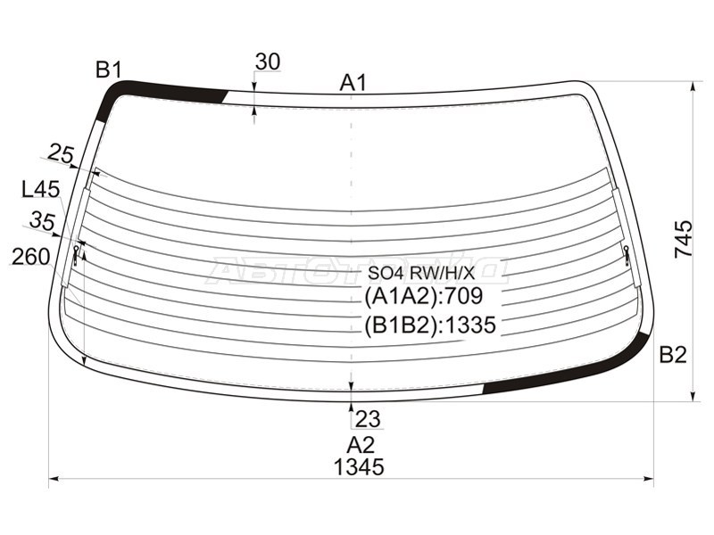 Стекло заднее (Цвет зеленый / Обогрев / 4D SED) Honda Civic 95-00 / Civic Ferio 95-00