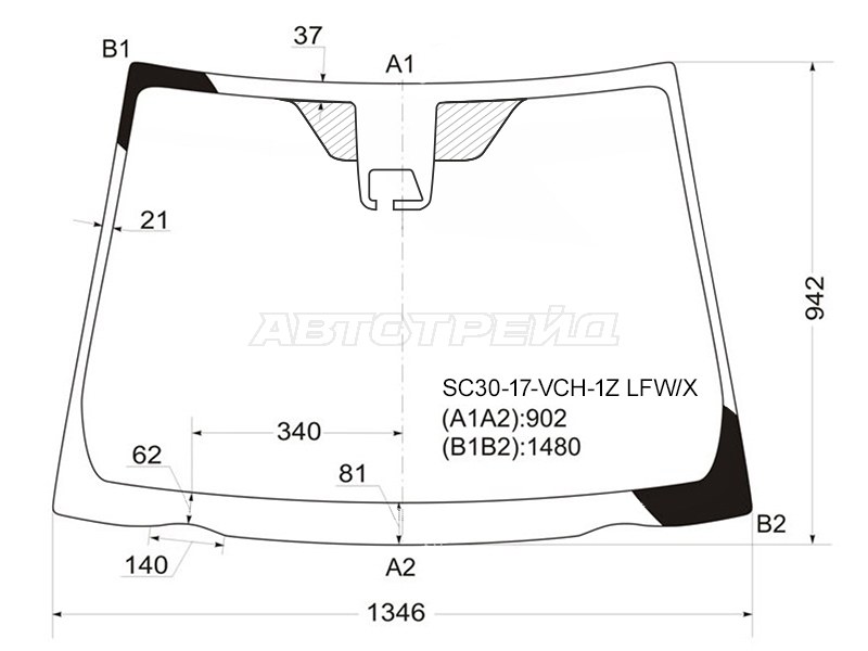 Стекло лобовое (Камера) Toyota Vitz 17-20