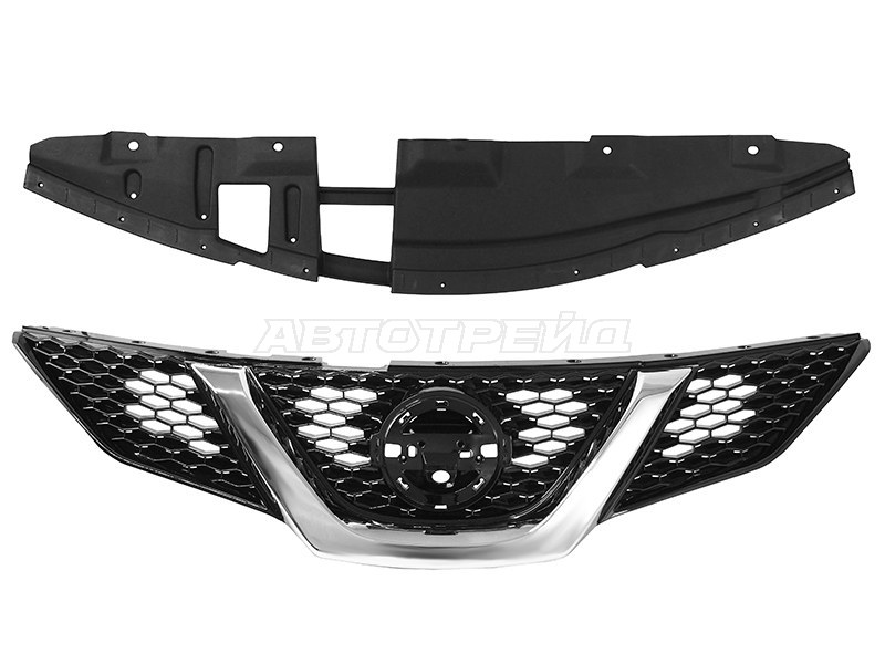Решетка радиатора Nissan Qashqai 13-19 (Комплектация под камеру)