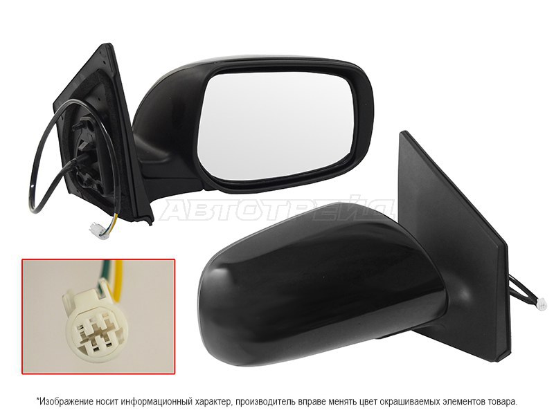 Зеркало Toyota Corolla (E150) 06-10 (Справа / Регулировка / 3 контакта)