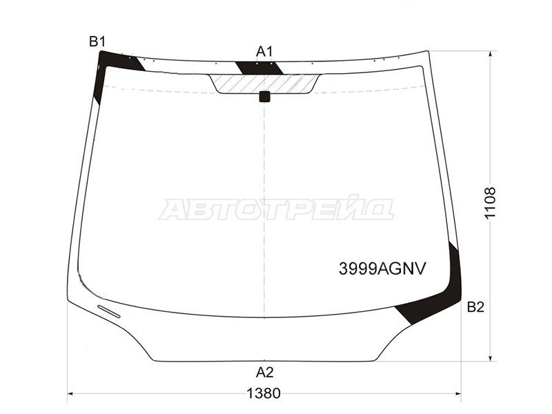 Стекло лобовое (4D SED) Honda Civic 05-12 / Civic USA 05-08