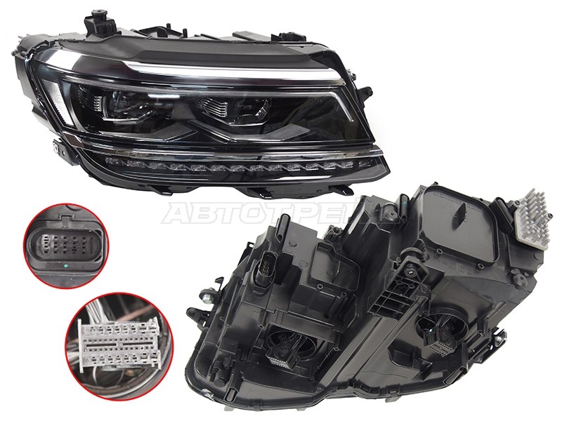 Фара Volkswagen Tiguan 16-21 (Справа / LED / ДХО / С электрокорректором)