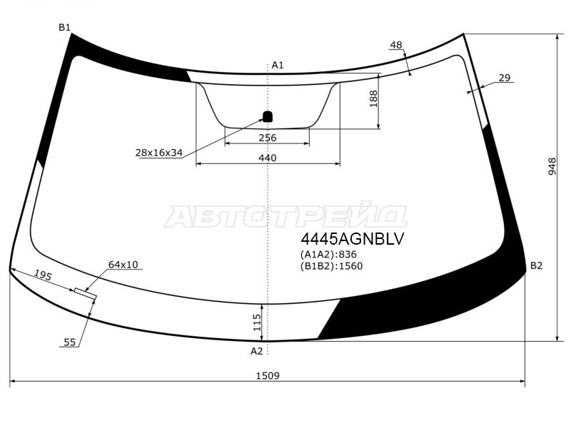 Стекло лобовое Kia Soul 13-19