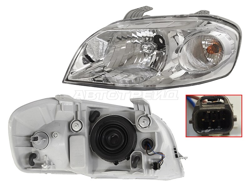 Фара Chevrolet Aveo 05-11 / Daewoo Gentra 05-11 (Слева / С электрокорректором / 4D SED)