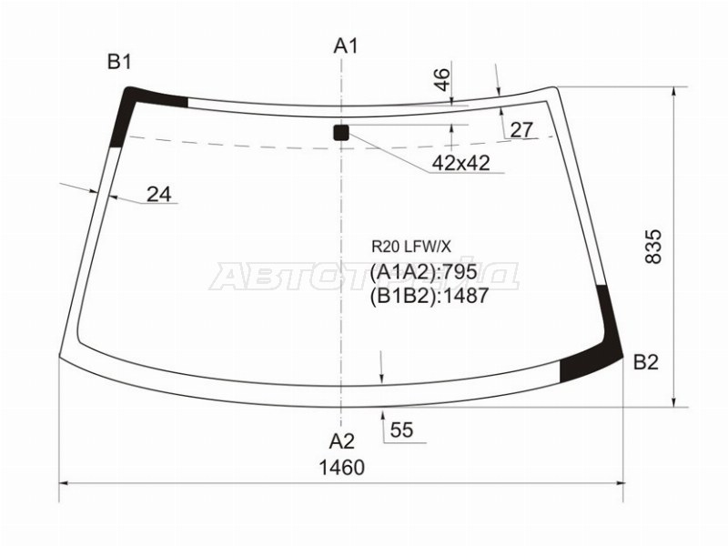 Стекло лобовое Nissan Terrano 93-95 / Ford Maverick 93-00