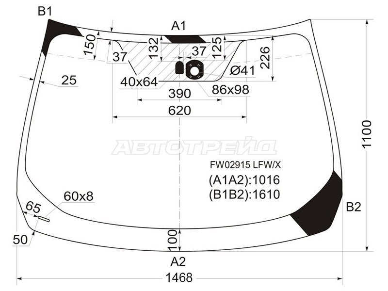 Стекло лобовое (Датчик дождя) Nissan Murano 07-16
