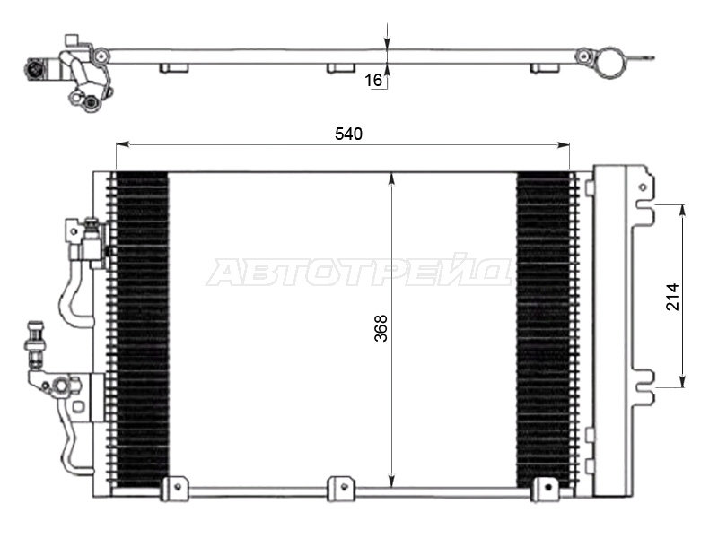 Радиатор кондиционера Opel Astra 04-13 / Zafira 05-14