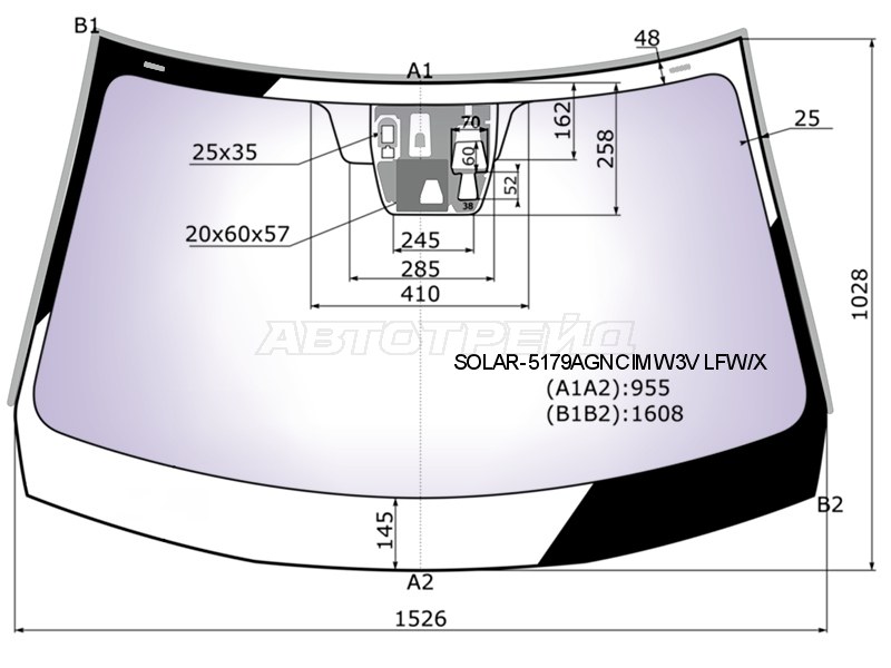 Стекло лобовое (Атермальное / Три камеры / Датчик дождя / Молдинг) Mazda CX-5 11-17