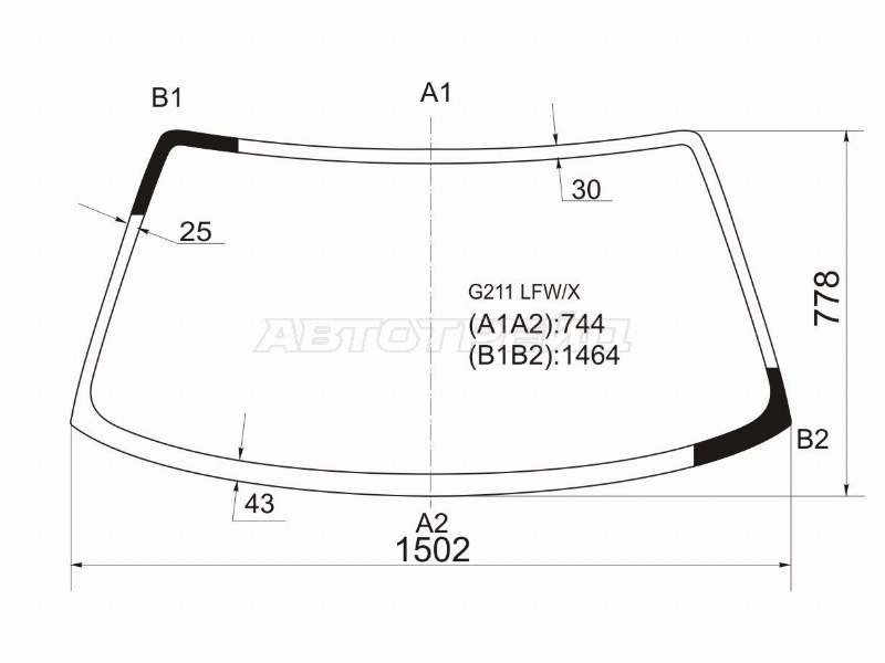 Стекло лобовое Mazda 626 87-97 / Capella 87-97